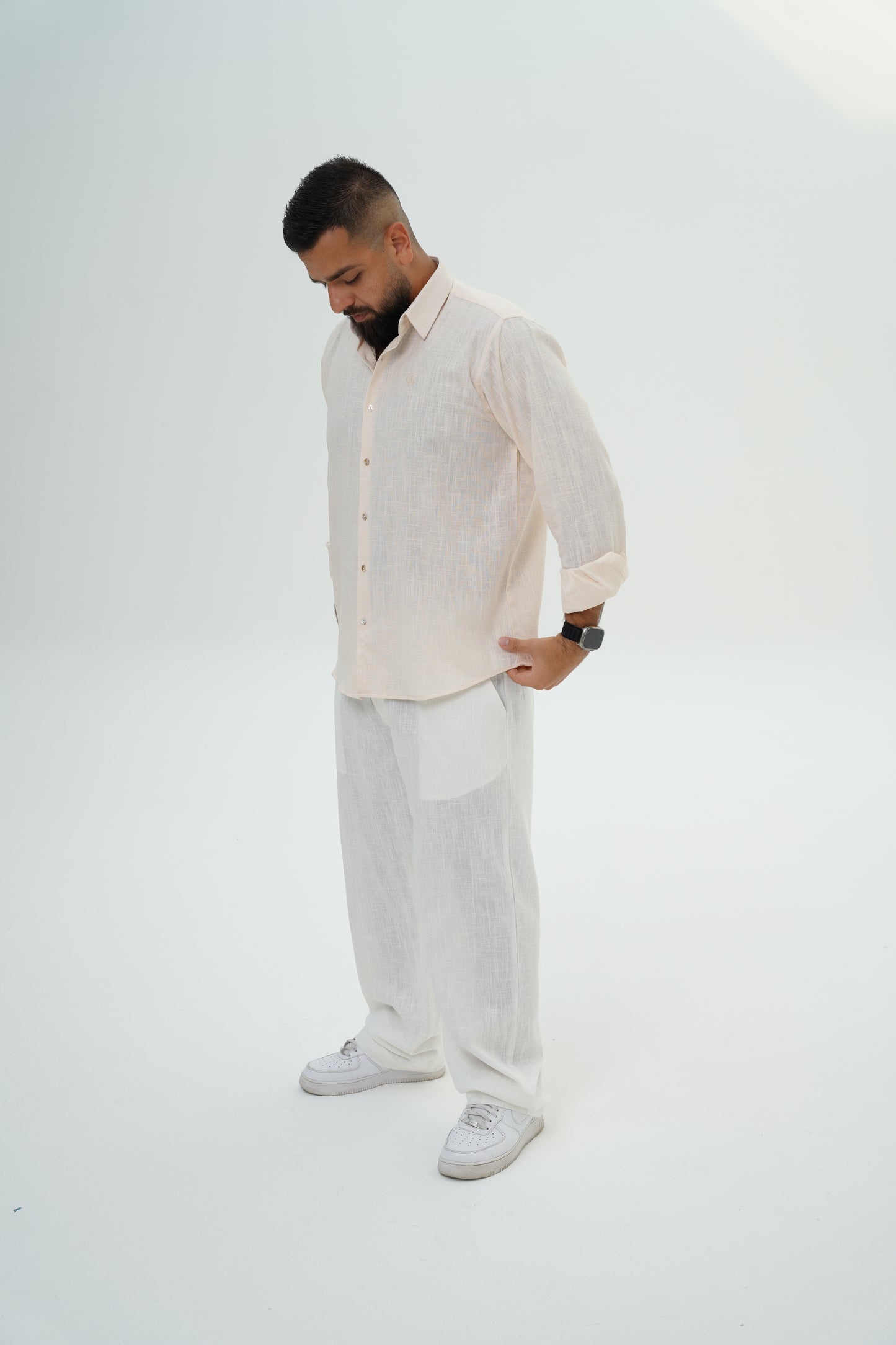 Classic Linen Shirt – Peach