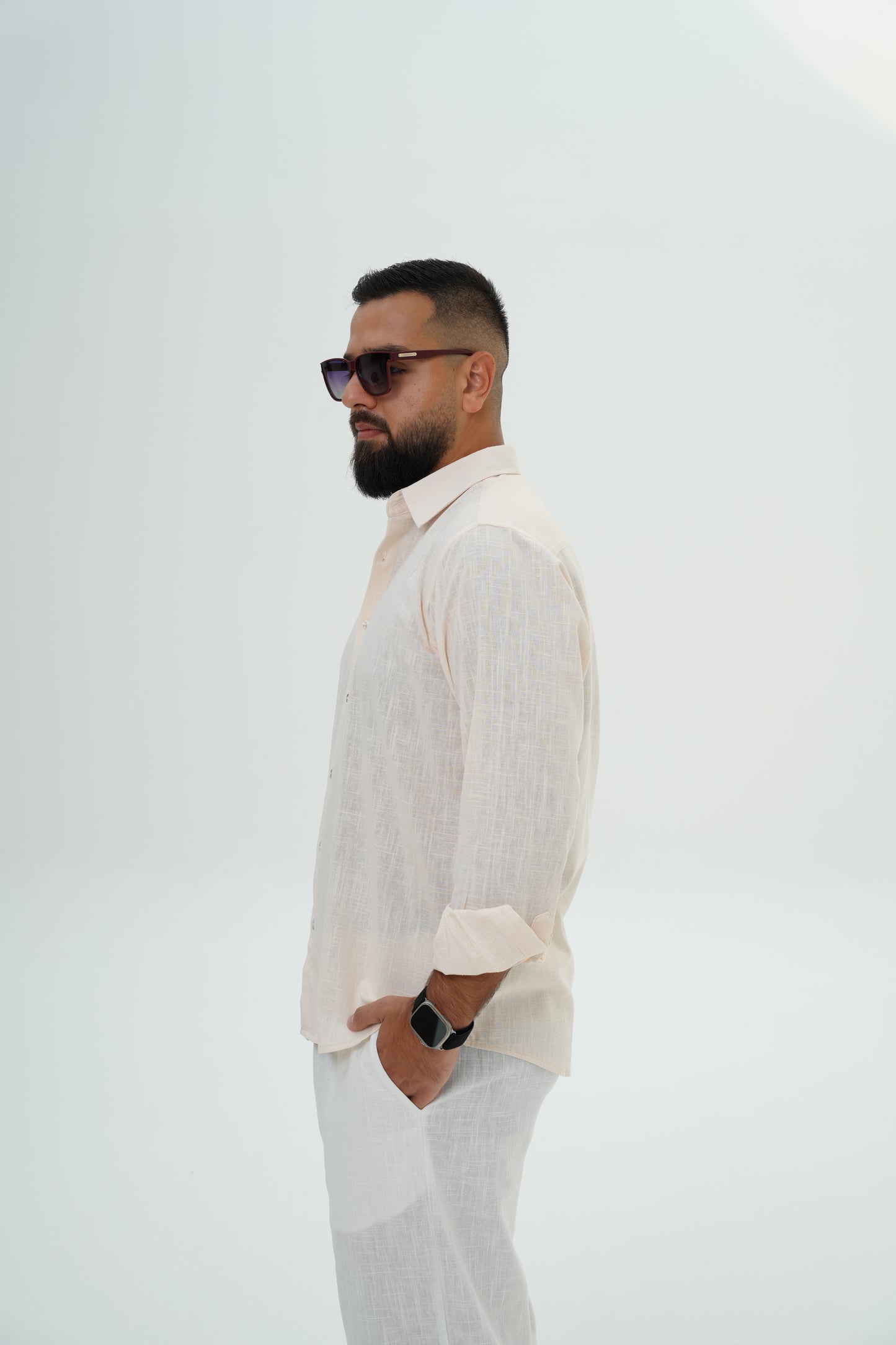 Classic Linen Shirt – Peach