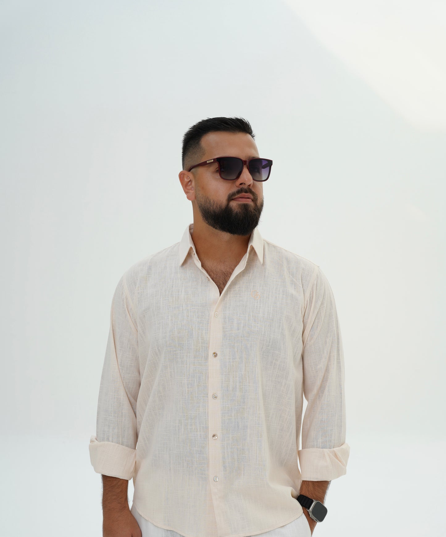 Classic Linen Shirt – Peach