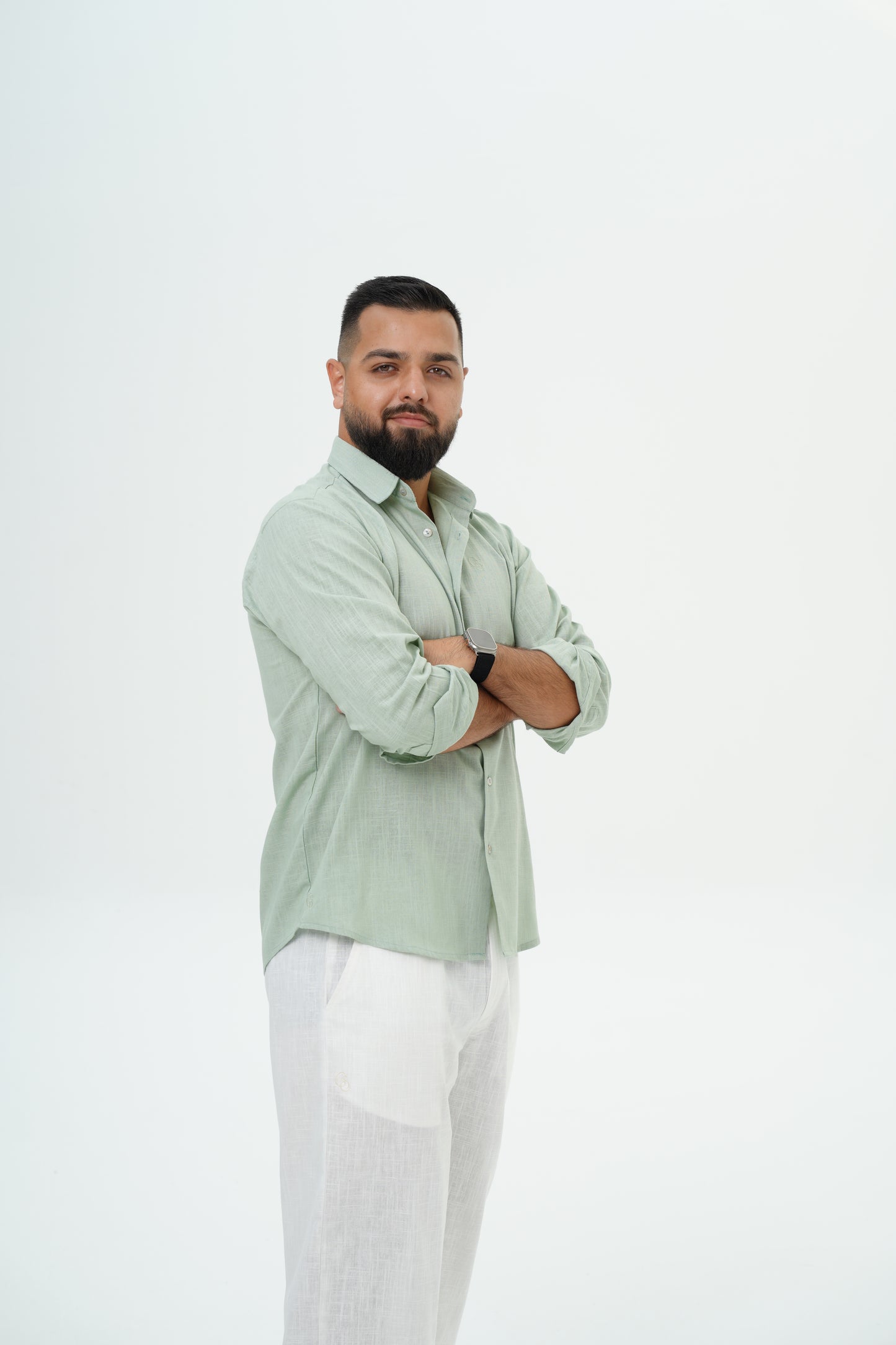 Classic Linen Shirt - Sage