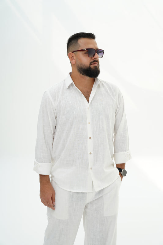 Classic Linen Shirt – White