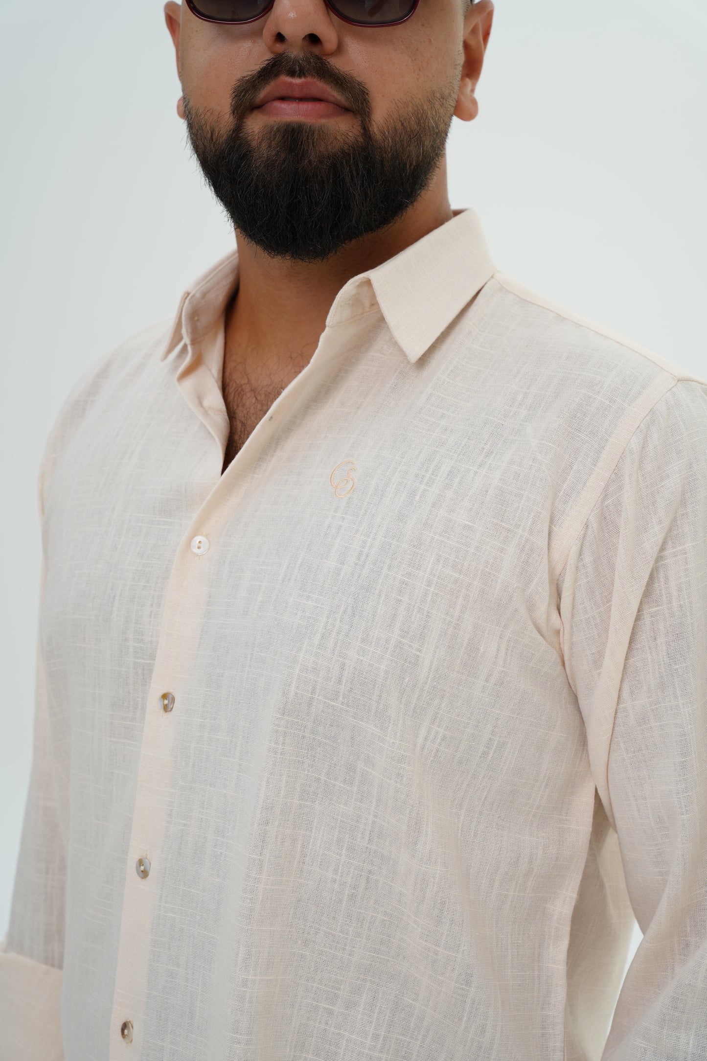 Classic Linen Shirt – Peach