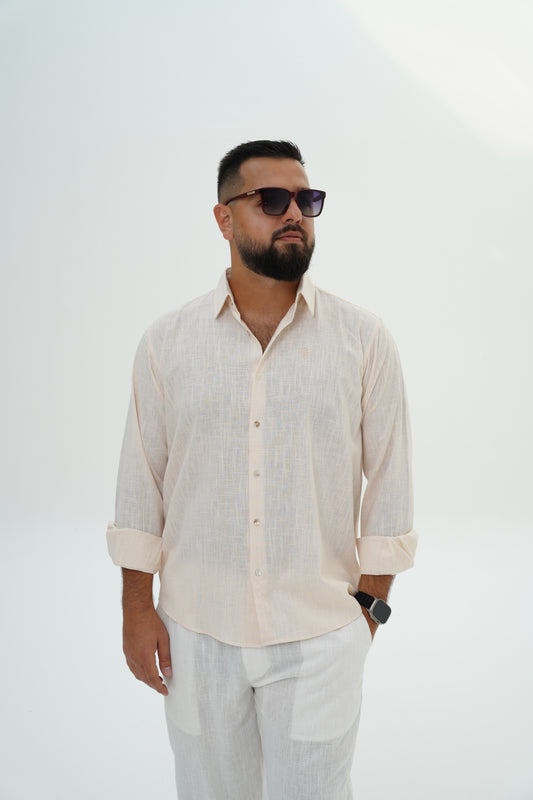 Classic Linen Shirt – Peach